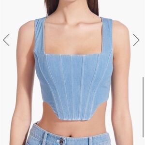 Staud Alice Denim Corset